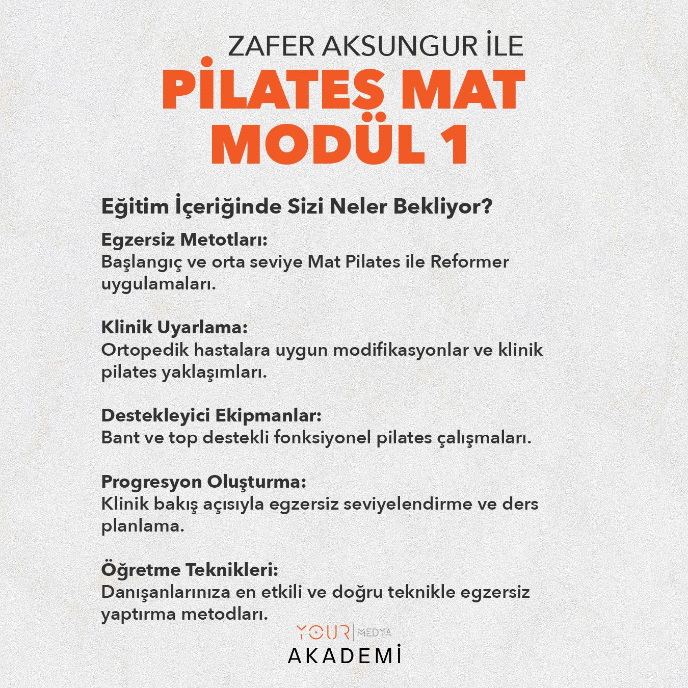 Zafer AKSUNGUR Pilates Mat Modül 1