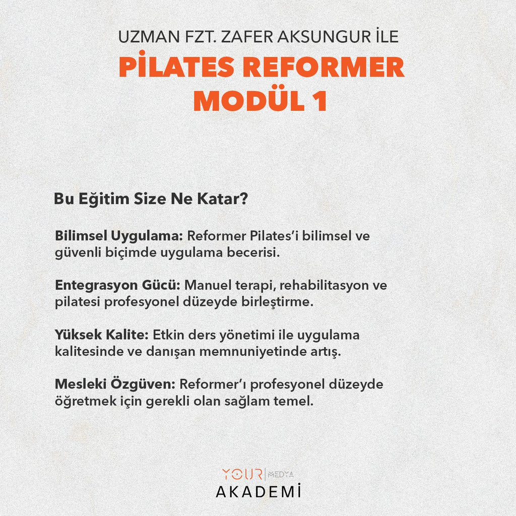 Zafer AKSUNGUR Pilates Reformer Modül 1