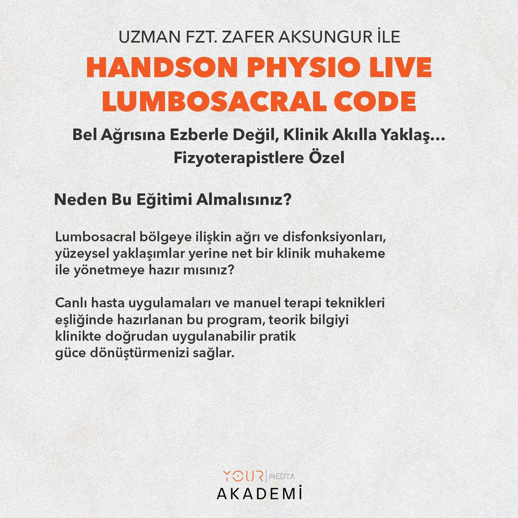 HandsOn Physio LIVE  – Lumbosacral Code-Zafer AKSUNGUR