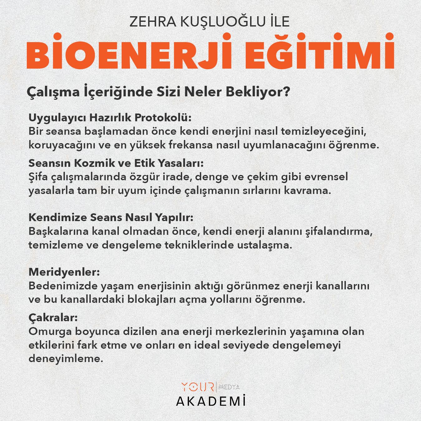 BİOENERJİ EĞİTİMİ VE UYGULAYICILIK PROGRAMI - ZEHRA KUŞLUOĞLU - HAZIR KAYIT