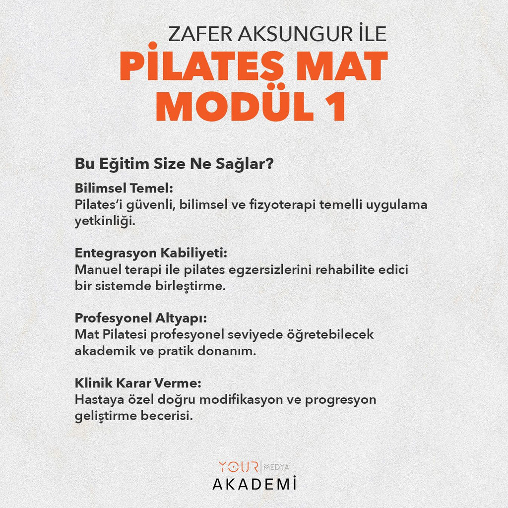Zafer AKSUNGUR Pilates Mat Modül 1