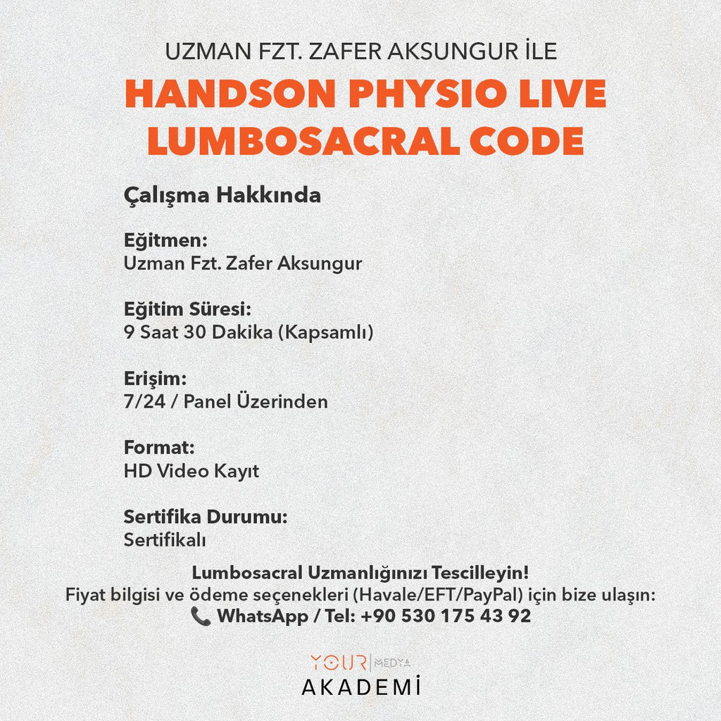 HandsOn Physio LIVE  – Lumbosacral Code-Zafer AKSUNGUR