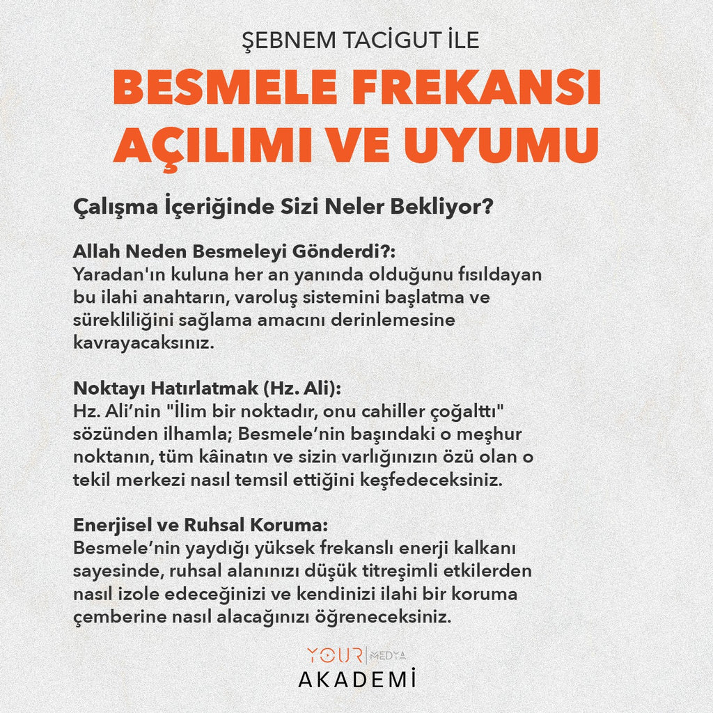 BESMELE FREKANSI AÇILIMI VE UYUMU - ŞEBNEM TACİGUT - HAZIR KAYIT