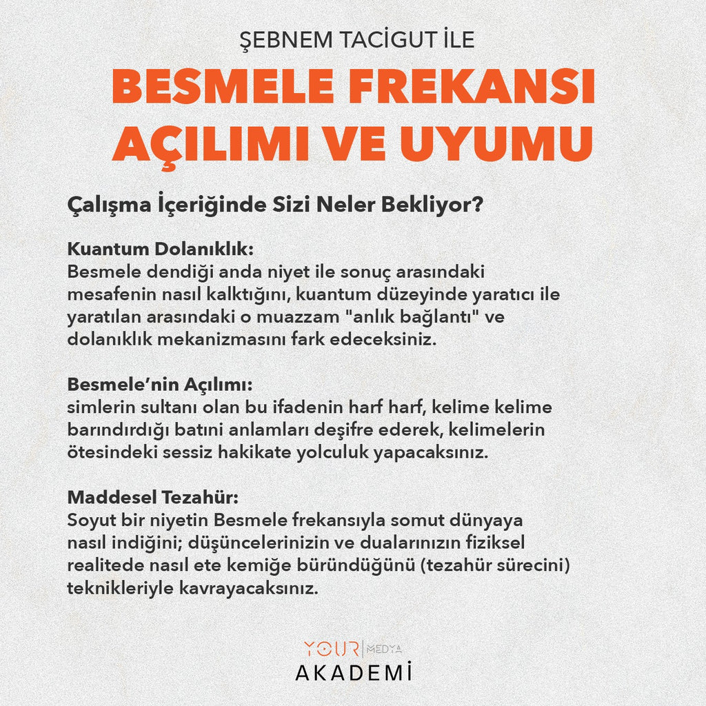 BESMELE FREKANSI AÇILIMI VE UYUMU - ŞEBNEM TACİGUT - HAZIR KAYIT