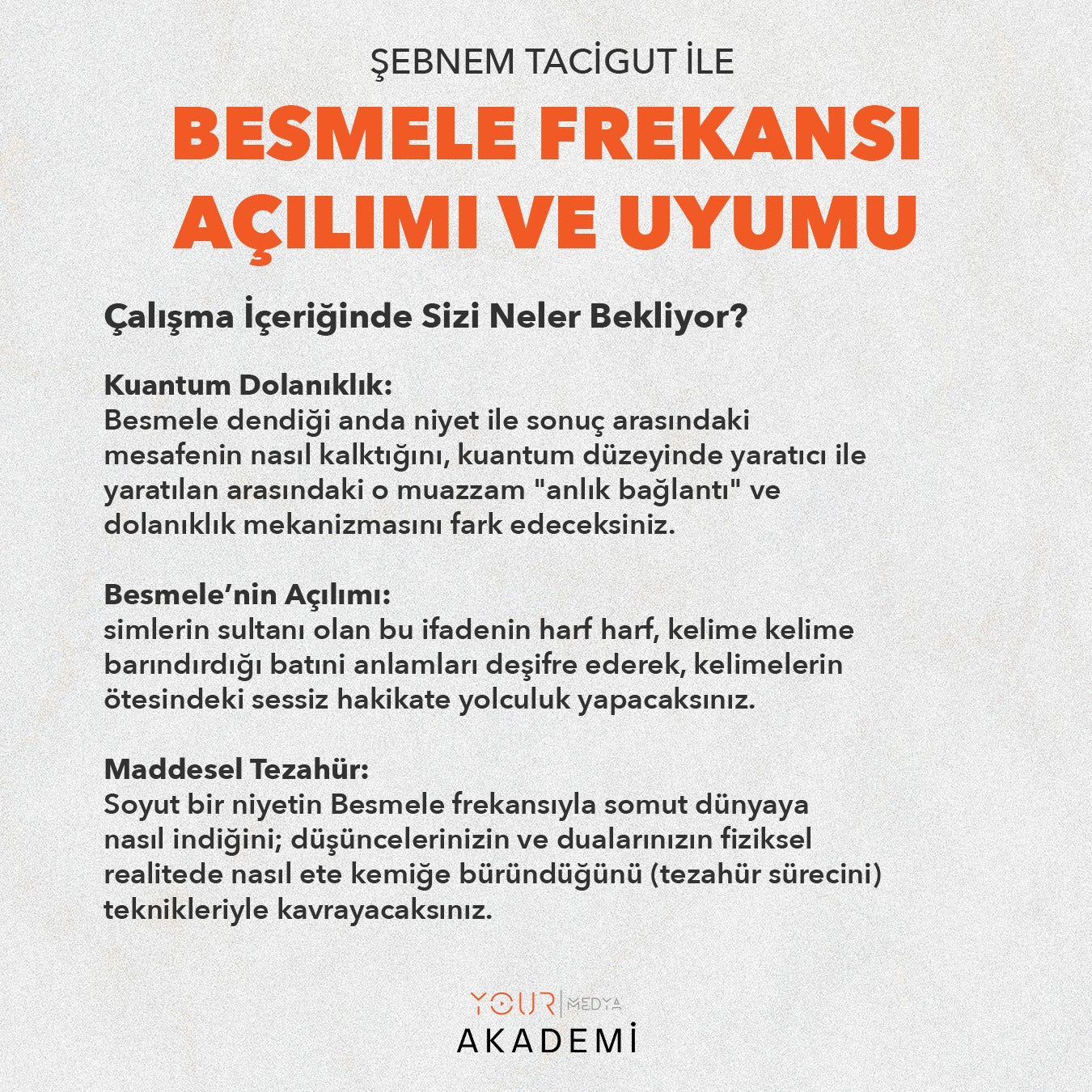 BESMELE FREKANSI AÇILIMI VE UYUMU - ŞEBNEM TACİGUT - HAZIR KAYIT