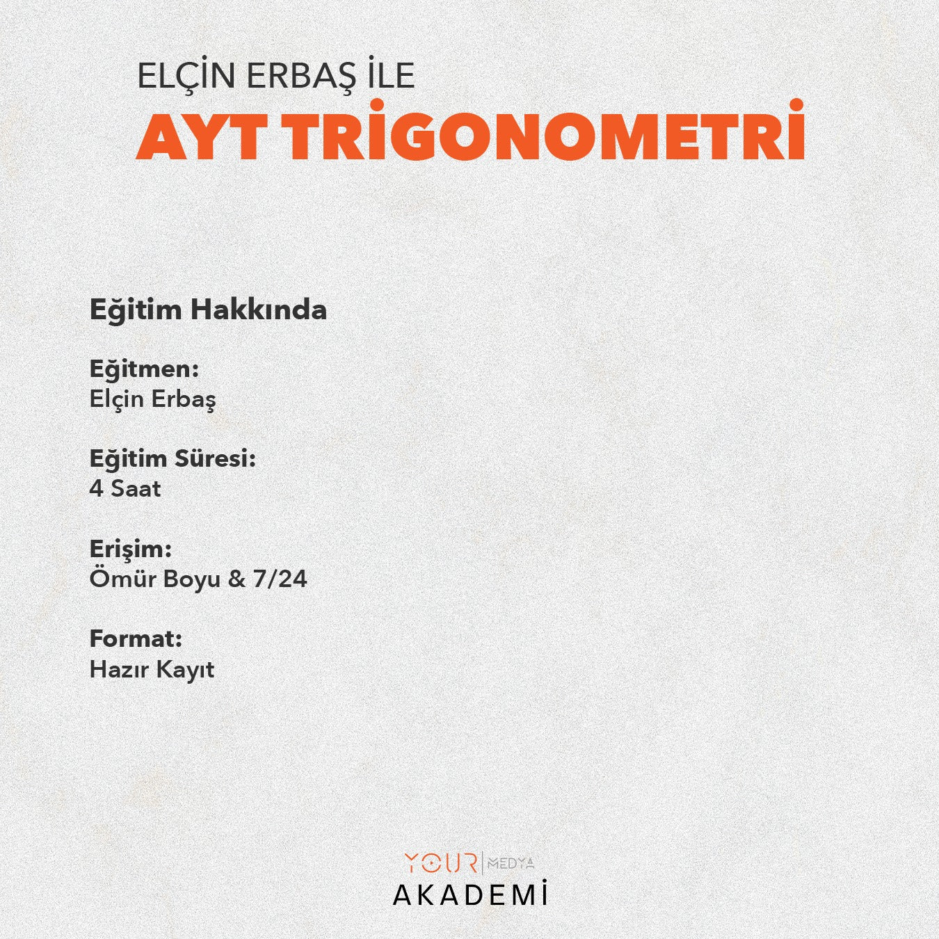 ELÇİN ERBAŞ İLE AYT MATEMATİK: TRİGONOMETRİ EĞİTİMİ