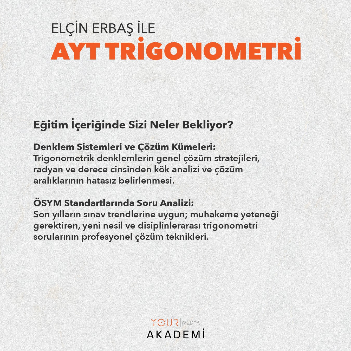 ELÇİN ERBAŞ İLE AYT MATEMATİK: TRİGONOMETRİ EĞİTİMİ