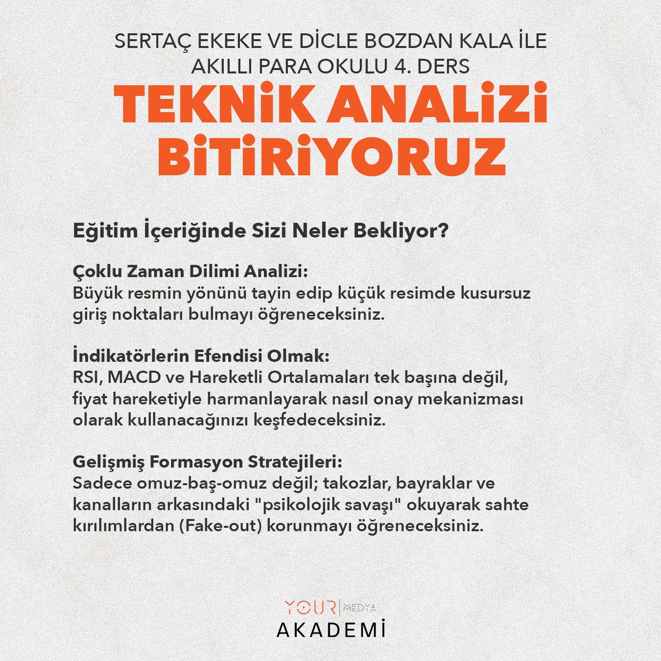 AKILLI PARA OKULU - 4. EĞİTİM:  TEKNİK ANALİZİ BİTİRİYORUZ