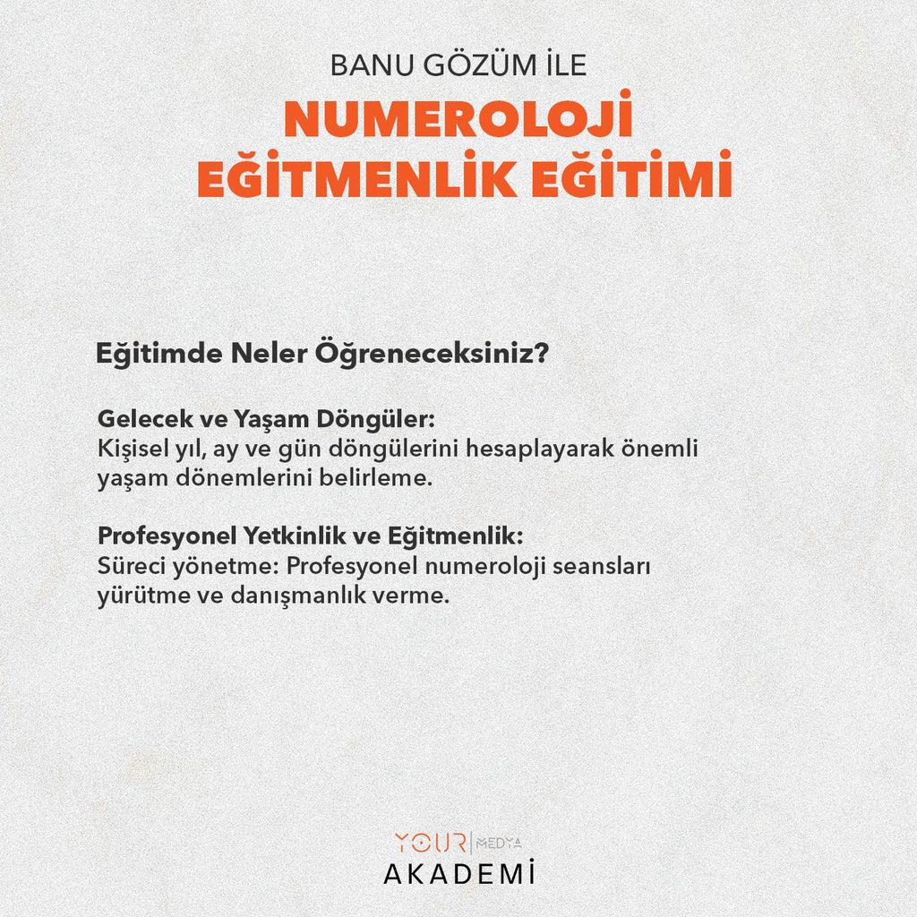 Numeroloji Eğitmenlik Eğitimi - Hazır Kayıt - Banu Gözüm