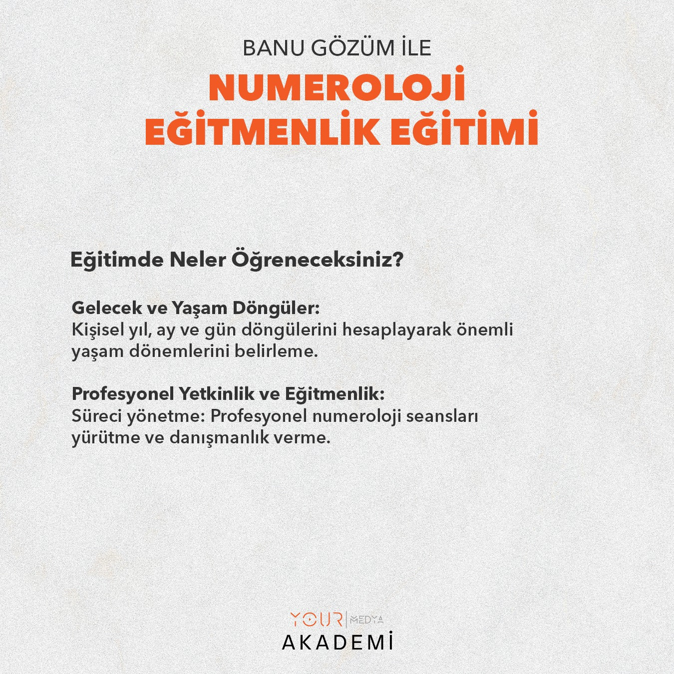 Numeroloji Eğitmenlik Eğitimi - Hazır Kayıt - Banu Gözüm