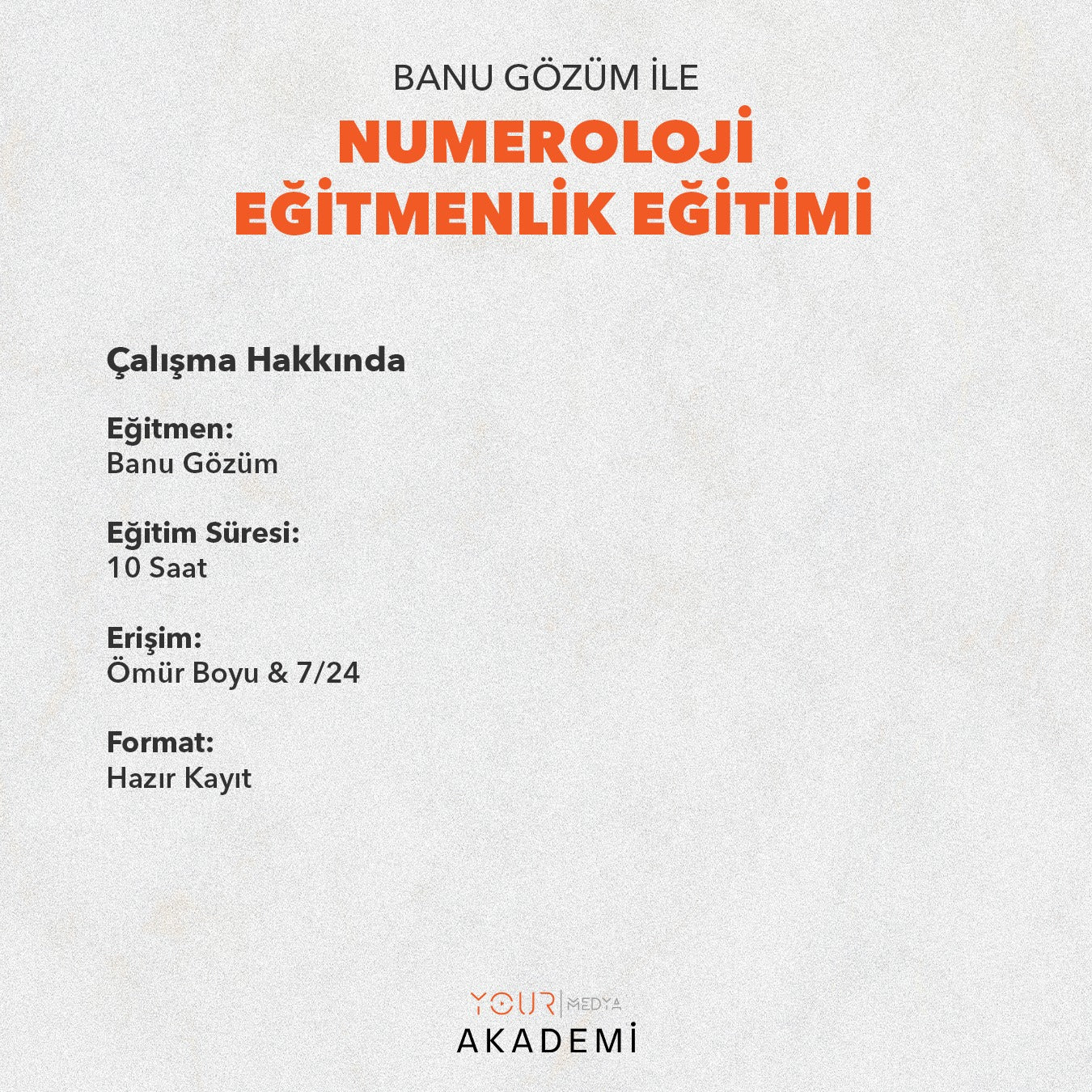 Numeroloji Eğitmenlik Eğitimi - Hazır Kayıt - Banu Gözüm