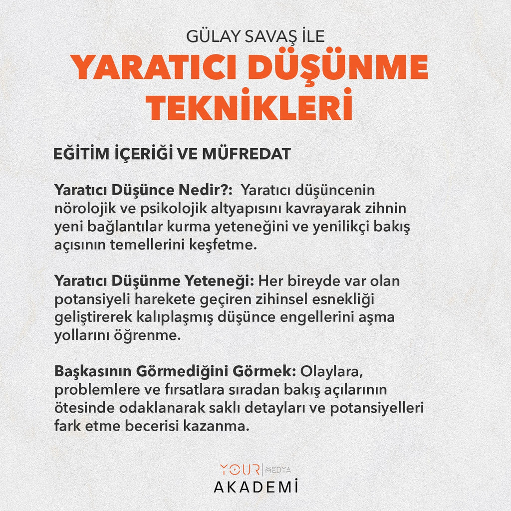 YARATICI DÜŞÜNME TEKNİKLERİ - GÜLAY SAVAŞ