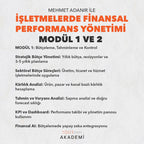 İŞLETMELERDE FİNANSAL PERFORMANS YÖNETİMİ MODÜL 1 VE 2 - MEHMET ADANIR