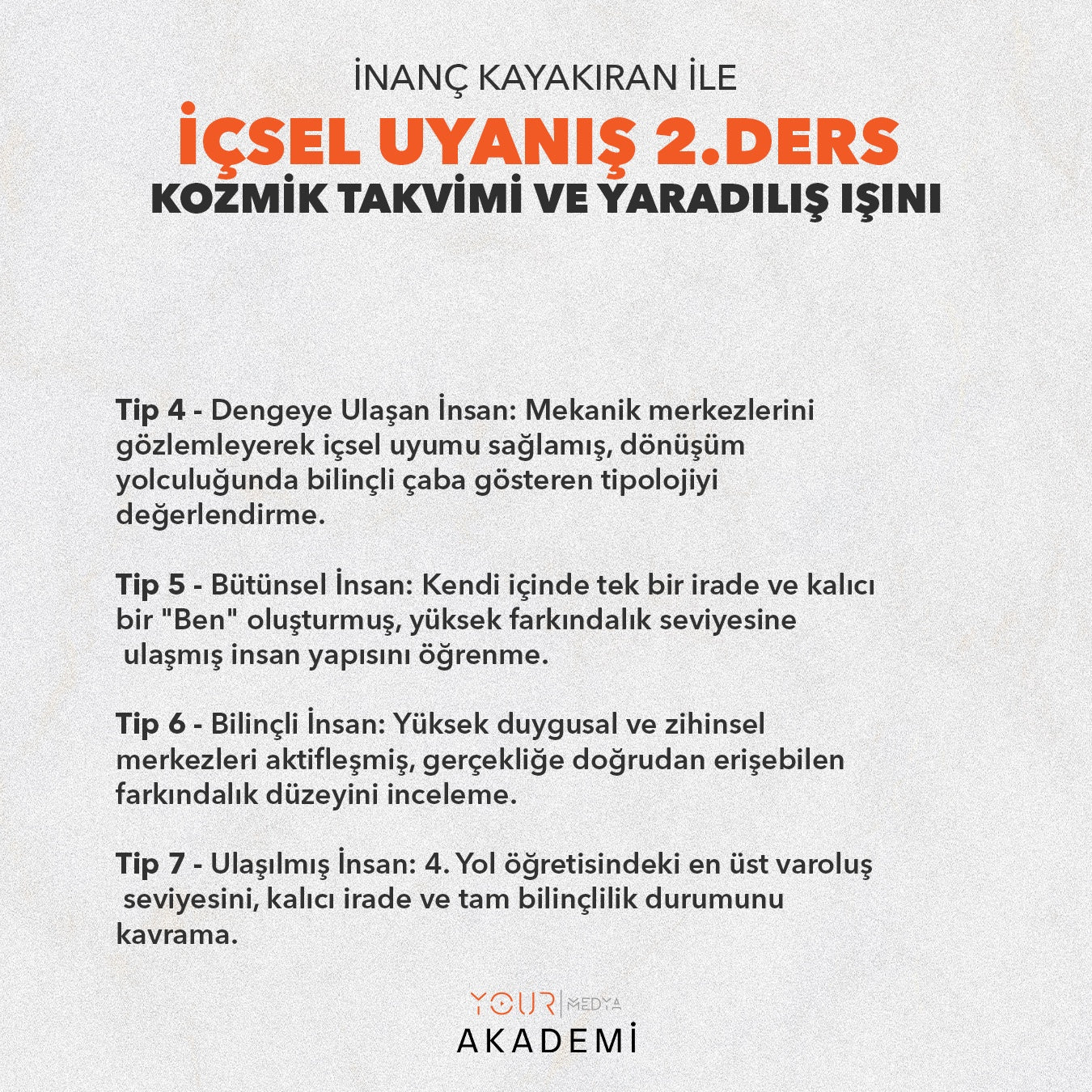 İÇSEL UYANIŞ 2. DERS: KOZMİK TAKVİMİ VE YARADILIŞ IŞINI - İNANÇ KAYAKIRAN