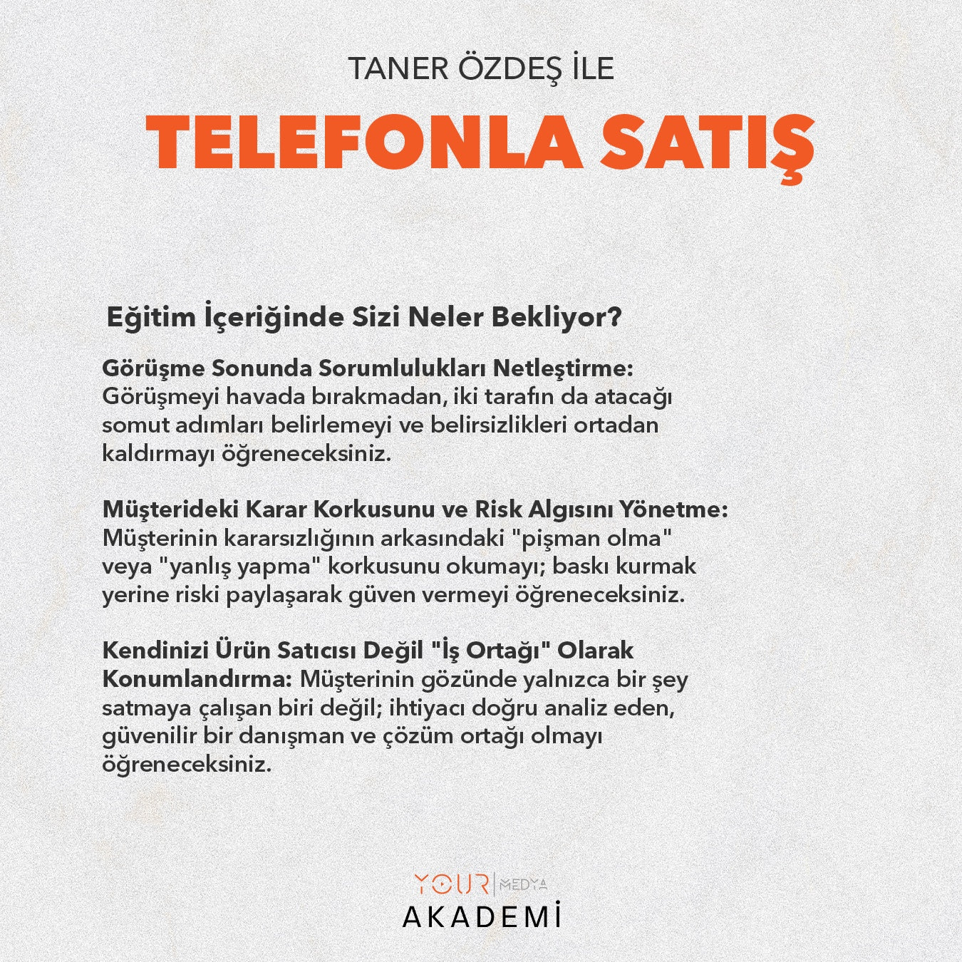 TELEFONLA SATIŞ - TANER ÖZDEŞ