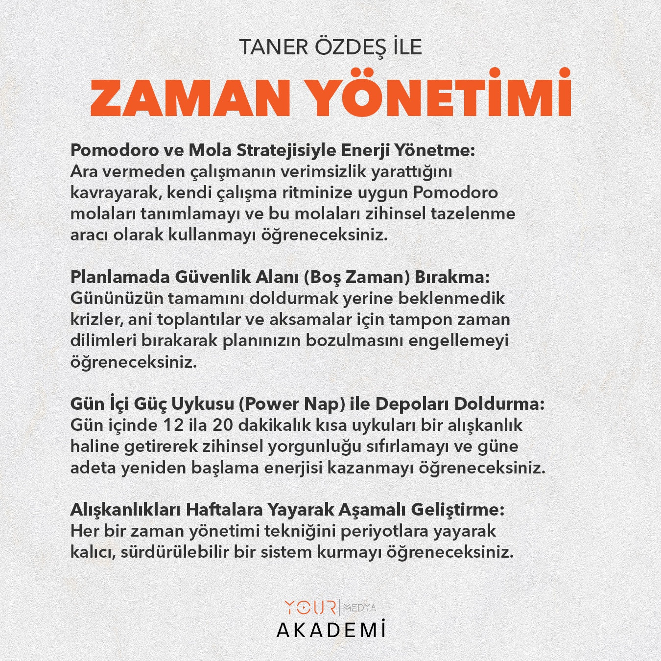 ZAMAN YÖNETİMİ - TANER ÖZDEŞ