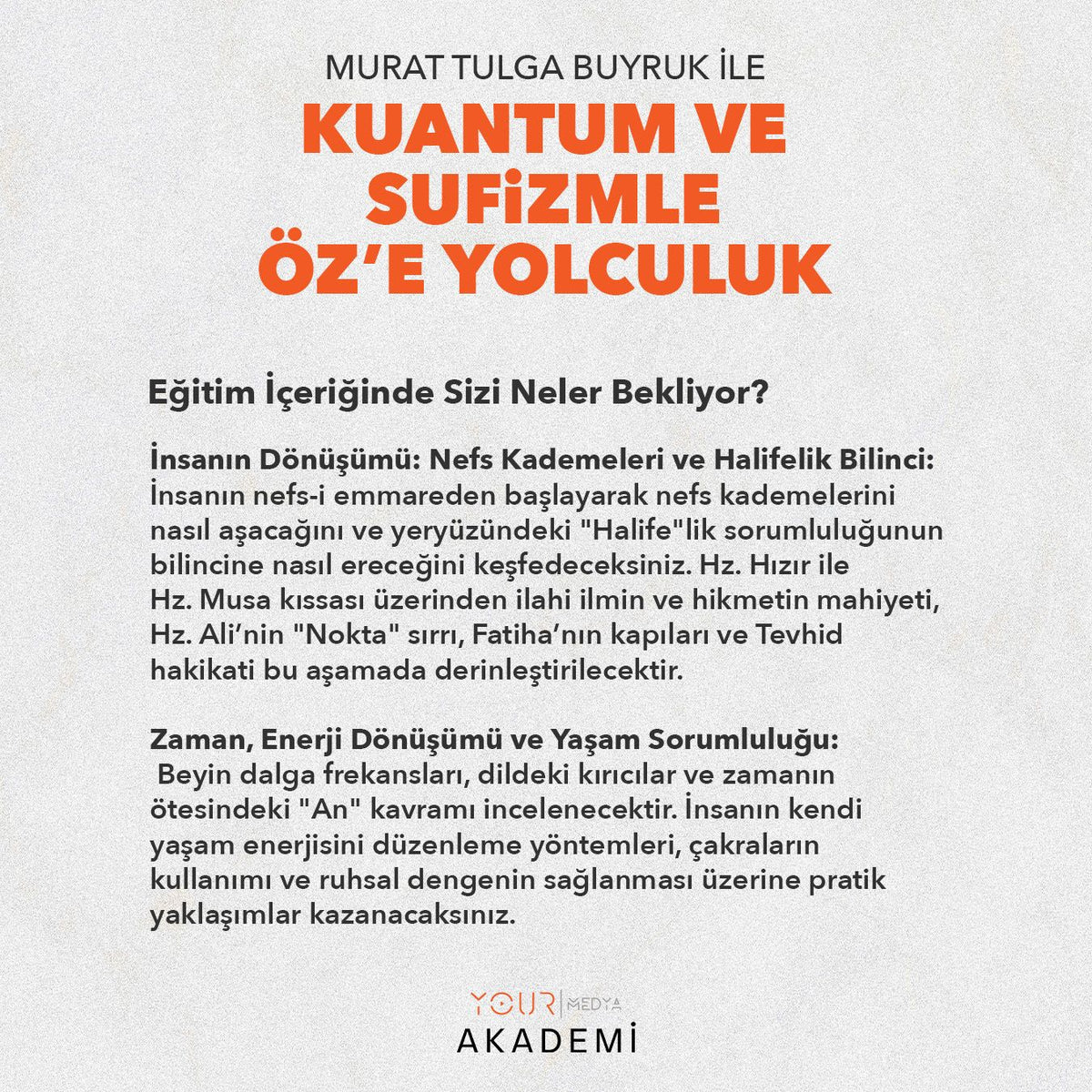 KUANTUM VE SUFİZMLE ÖZ’E YOLCULUK - MURAT TULGA BUYRUK