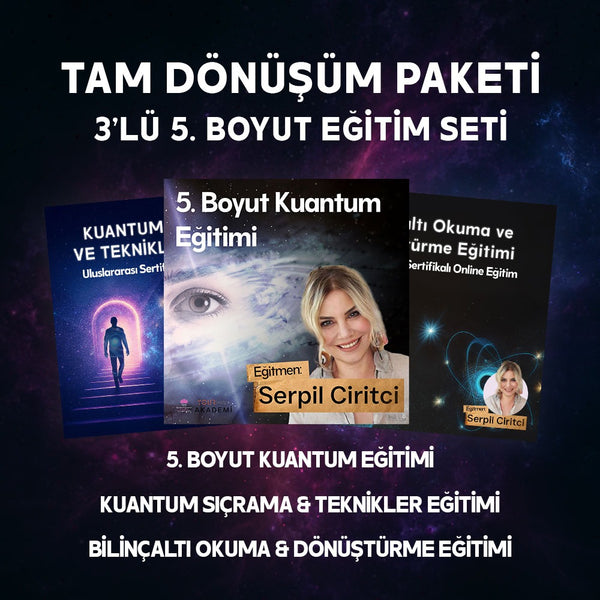 Tam Dönüşüm Paketi – 5. Boyut, Sıçrama, Bilinçaltı Eğitimleri (3 Sertifika) %90 İNDİRİMLİ