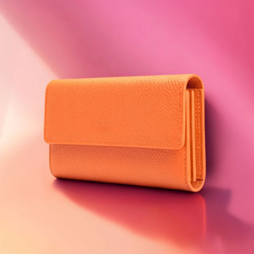 El Yapımı Turuncu Deri Cüzdan ÖN SATIŞTA – Turuncu Renk – Şık Tasarım
