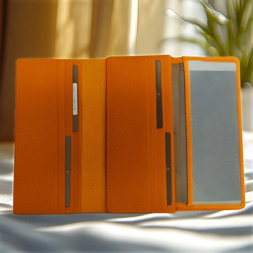 El Yapımı Turuncu Deri Cüzdan ÖN SATIŞTA – Turuncu Renk – Şık Tasarım