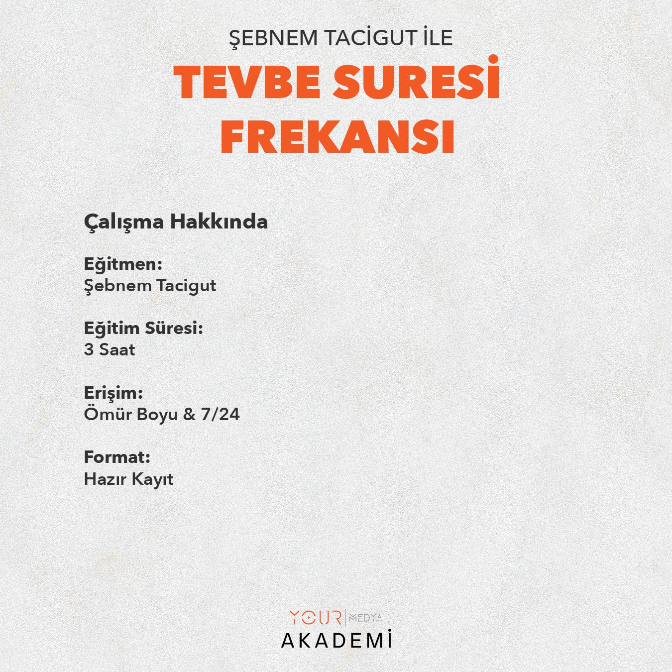 TEVBE SURESİ FREKANSI - ŞEBNEM TACİGUT - HAZIR KAYIT
