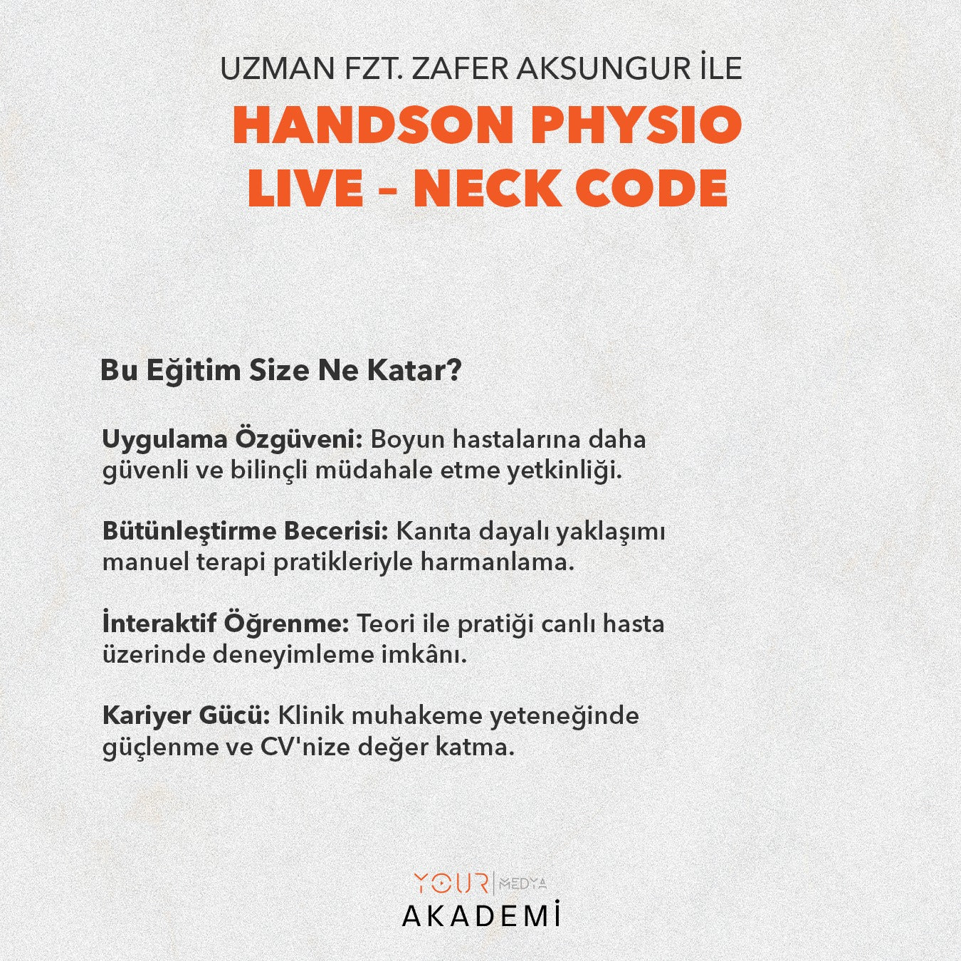 HandsOn Physio LIVE – Neck Code-Zafer AKSUNGUR