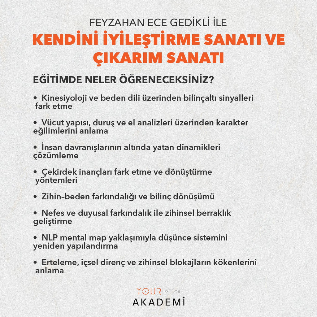 KENDİNİ İYİLEŞTİRME VE ÇIKARIM SANATI (KISS) - FEYZAHAN ECE GEDİKLİ