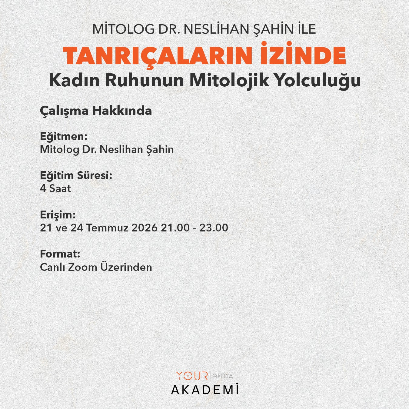 TANRIÇALARIN İZİNDE: KADIN RUHUNUN MİTOLOJİK YOLCULUĞU - DR. NESLİHAN ŞAHİN