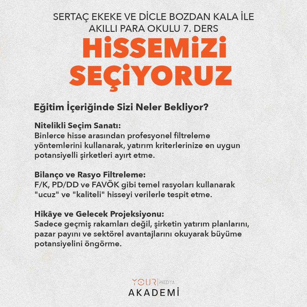 AKILLI PARA OKULU 7. DERS: HİSSEMİZİ SEÇİYORUZ - SERTAÇ EKEKE & DİCLE BOZDAN KALA