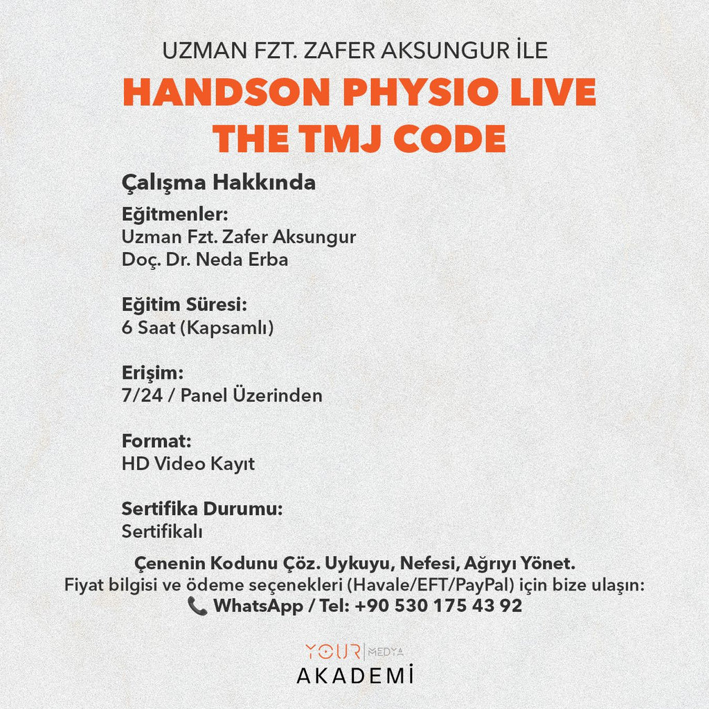 HandsOn Physio LIVE – The TMJ Code-Zafer AKSUNGUR