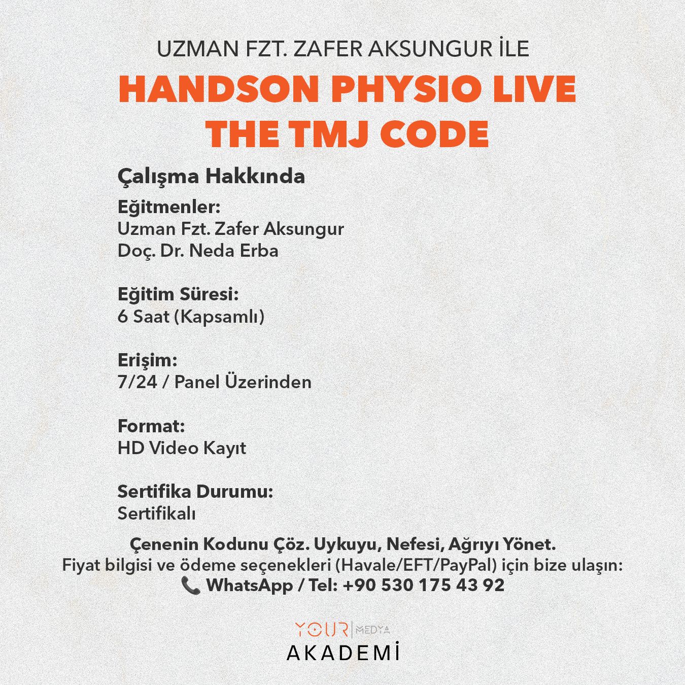 HandsOn Physio LIVE – The TMJ Code-Zafer AKSUNGUR