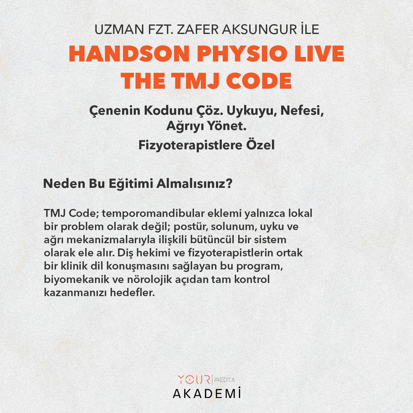 HandsOn Physio LIVE – The TMJ Code-Zafer AKSUNGUR