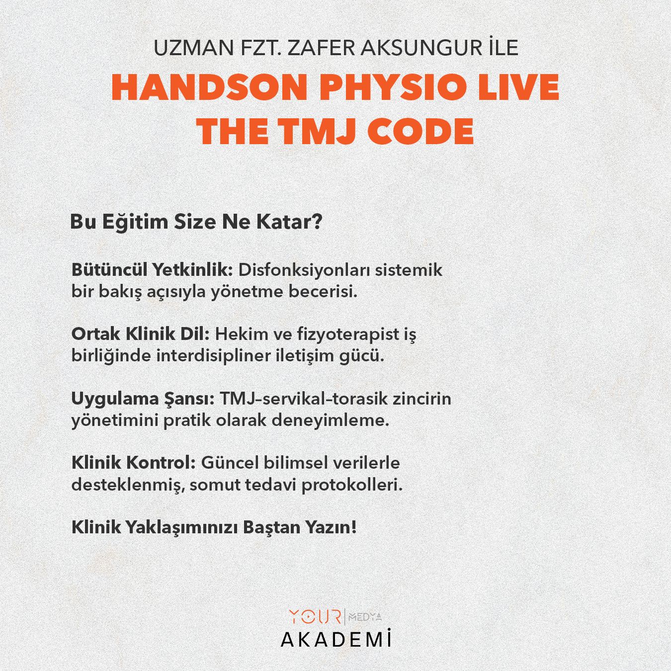 HandsOn Physio LIVE – The TMJ Code-Zafer AKSUNGUR